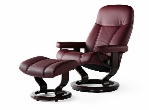 Consul Medium Leather Recliner Reside, Leather Chair With Ottoman Canada