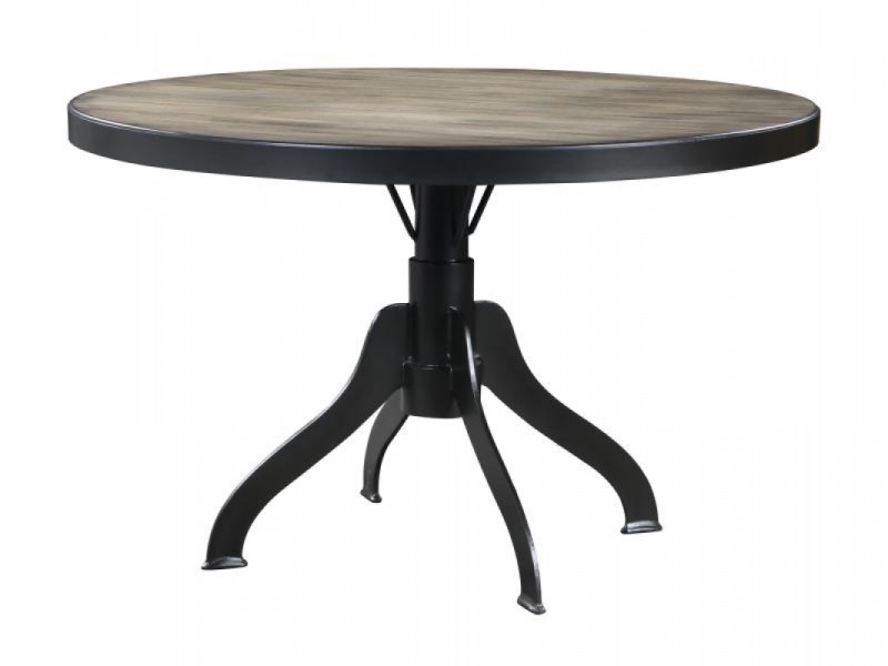 Walton Round Dining Table Metal Base Wood Top