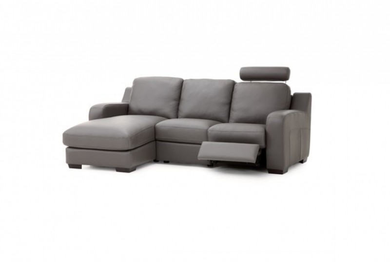 Embrace Leather Chaise With Recliner, Grey Leather Sectional Couch Canada