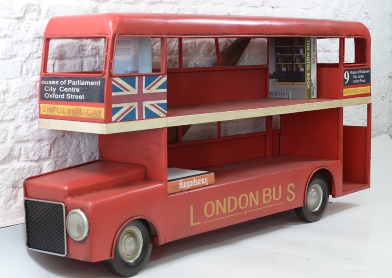 Solid Metal London Bus Bookshelf Reside Furnishings
