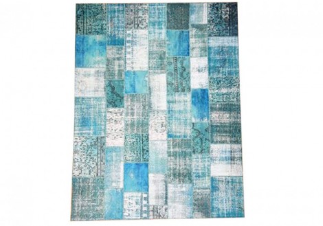 Patchwork Rug 5x8 - Turquoise