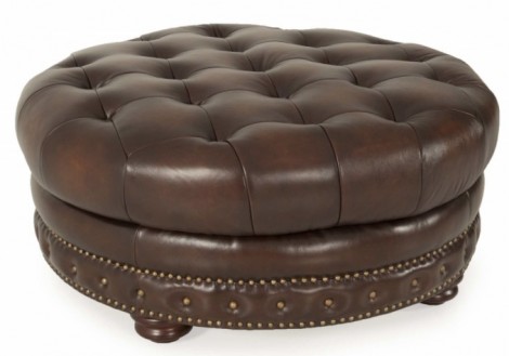 Gloria top grain leather Ottoman