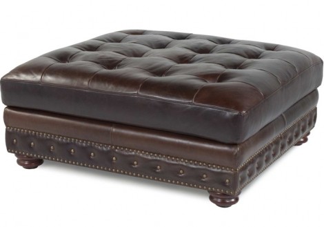 Gavin all leather Ottoman