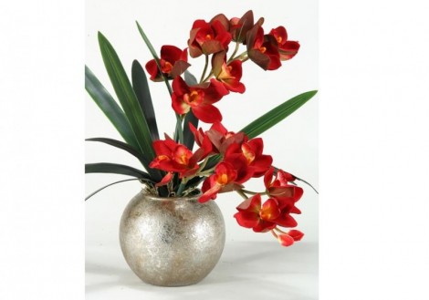 Orchids Silver Ball Planter