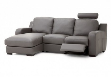 Embrace Leather Chaise with Recliner Sectional Sofa