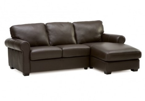 Palliser Vigo chaise Leather sectional sofa