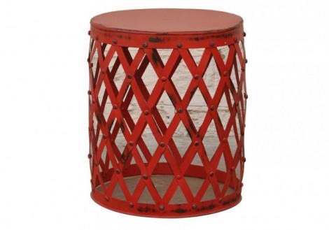 Design Woven Patti Metal Lamp End Table