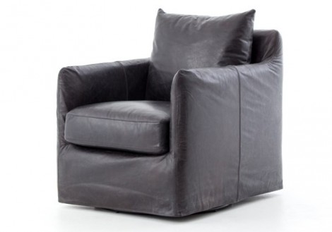 Four Hands Banks Leather Swivel Chair