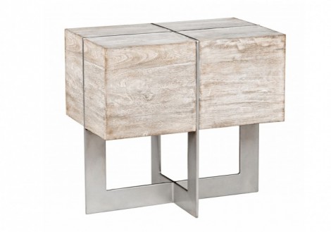 Desmond Wood Metal End Table