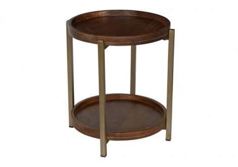 Baxter solid wood round side table