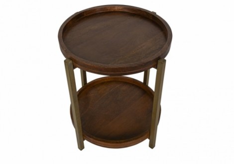 Baxter solid wood round side table