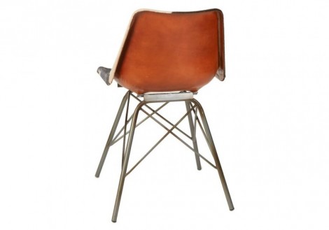 Industrial Cow Hide Molded Seat Chair