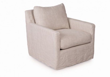 Connor Slip Cover Linen Swivel Chair
