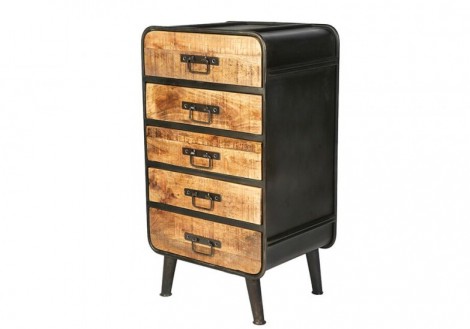 Industrial Metal 5 Drawer Cabinet
