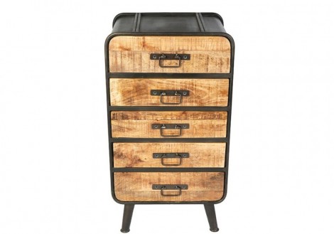 Industrial Metal 5 Drawer Cabinet
