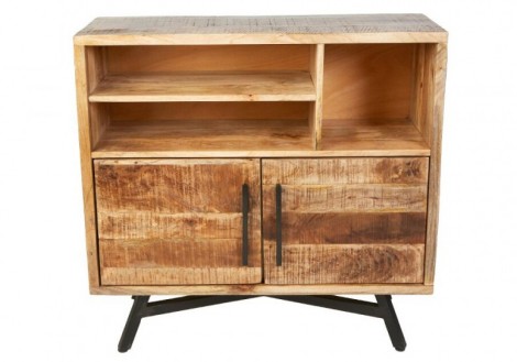 Retro Highboard Solid Mango Wood
