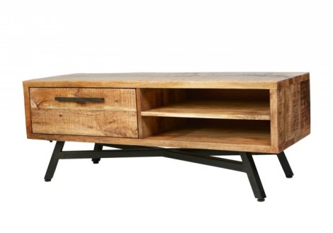 Retro TV Media Stand Solid Mango Wood