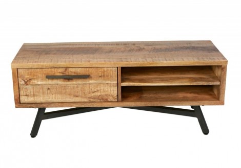 Retro TV Media Stand Solid Mango Wood