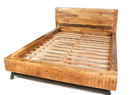 Retro King Bed Solid Mango Wood