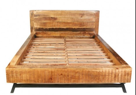 Retro King Bed Solid Mango Wood
