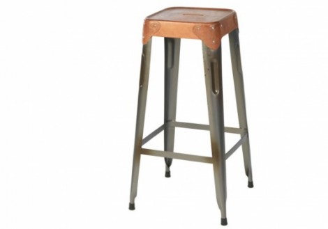 Industrial square Metal bar stool