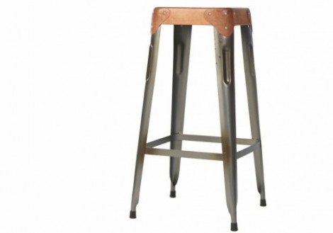 Industrial square Metal bar stool