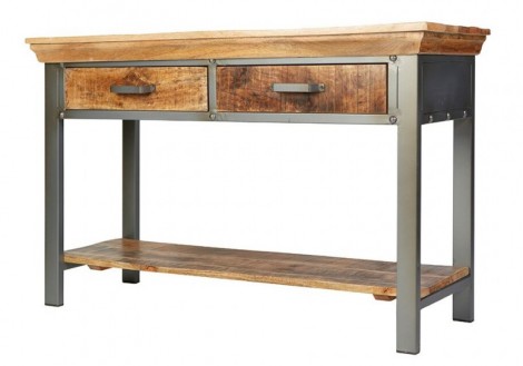 Industrie Console Table Solid Wood/Metal