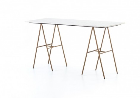 Eden Desk Marble & Brass Four Hands