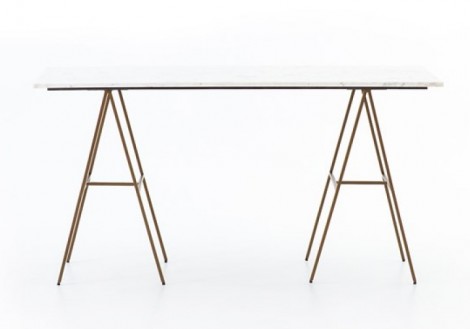 Eden Desk Marble & Brass Four Hands