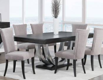Contempo Metal Curve Pedestal Dining Table