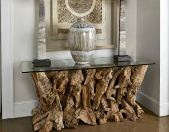 Teak Root Console Table