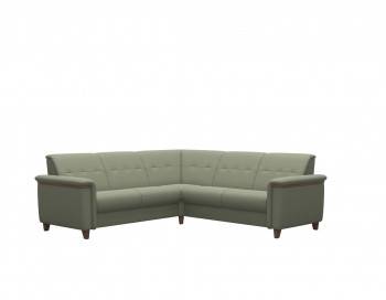 Flora Wood Leather Sectional