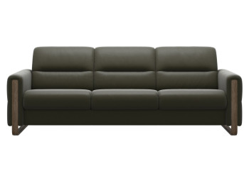 Fiona Leather Sofa Paloma Dark Olive Stressless Edmonton custom front