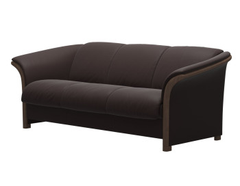 Manhattan Leather Sofa Paloma Chocolate Stressless Edmonton side