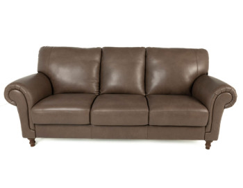 Jeremy Leather Sofa Brown Italian custom front