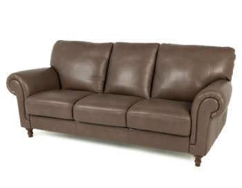 Jeremy Leather Sofa Brown Italian custom side