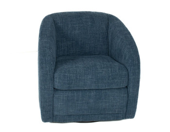 Easy Fabric Swivel Chair Blue front