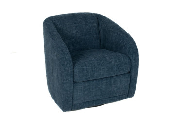 Easy Fabric Swivel Chair Blue side