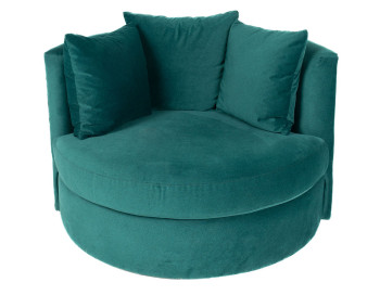 Reeding Fabric Swivel Chair Teal front