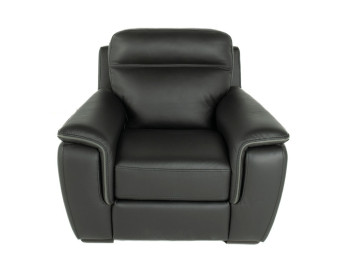 Berny Leather Arm Chair Black front