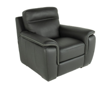 Berny Leather Arm Chair Black side