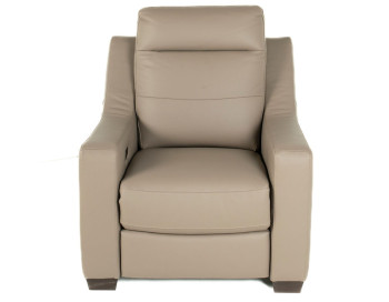 Thomas Leather Recliner Chair Mushroom front