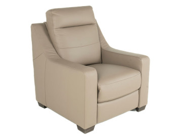 Thomas Leather Recliner Chair Mushroom side