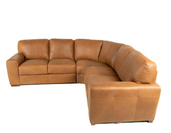 Ferro Leather Sectional Tan side