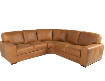 Ferro Leather Sectional Tan front