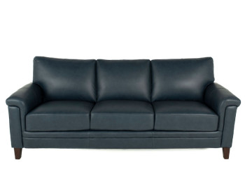 Mercer Leather Sofa Navy condo front