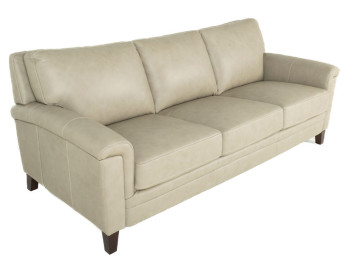 Mercer Leather Sofa Stone condo side