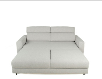 Elliot King Sleeper Sofa Smoke Grey Edmonton bed fabric open