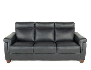 Rossi Leather Sofa Navy Italian front