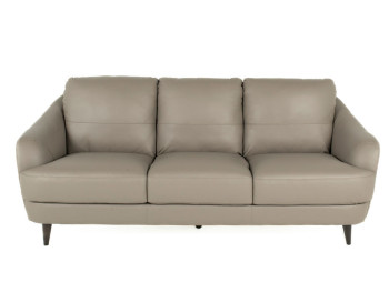 Elisa Leather Sofa Mushroom Italian front